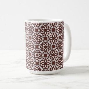 Braunes weißes geometrisches Nahtloses Muster Kaffeetasse