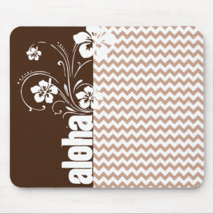 Braunes Zickzack Muster; Aloha Mousepad