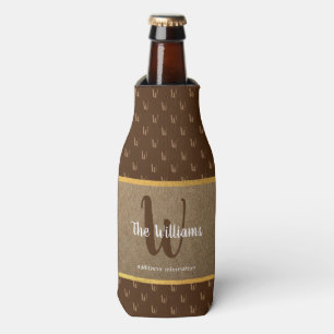 Braunetikett-Flasche mit Familiennamen cooler Flaschenkühler