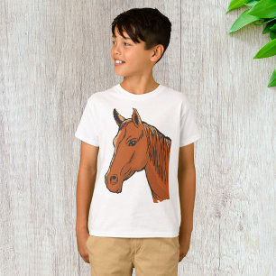 Braunfarm-Tier Pferdekopf T-Shirt