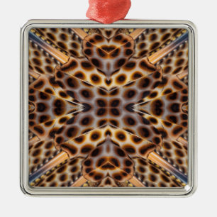 Braunfasan-Feder-Kaleidoskop Silbernes Ornament