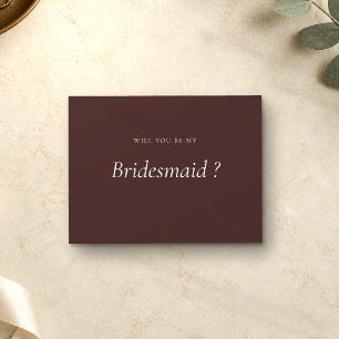 Braunformales Kleid Be My Brautjungfer Einladungspostkarte