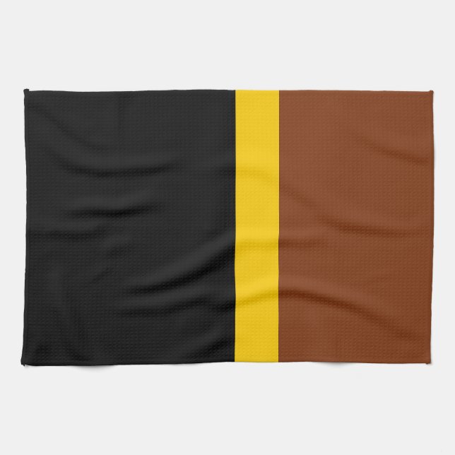 Braungelb-Schwarz-Blockstil-Design Geschirrtuch (Horizontal)