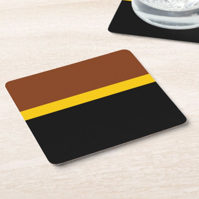 Braungelb-Schwarz-Blockstil-Design Rechteckiger Pappuntersetzer (Von Creator hochgeladen)