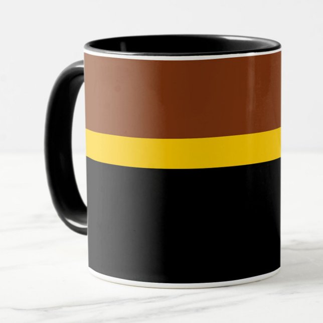 Braungelb-Schwarz-Blockstil-Design Tasse (Von Creator hochgeladen)