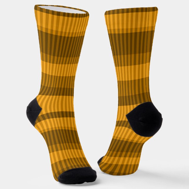 Braungelbe monochrome Streifen Socken (Gewinkelt)