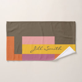 Braungelber Block modern Handtuch