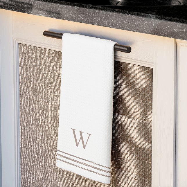 Braungrau | Seilstreifen Monogramm Geschirrtuch (Von Creator hochgeladen)