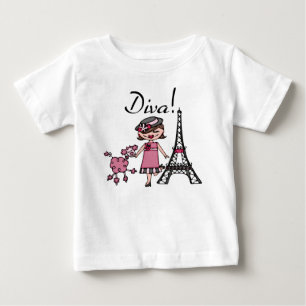 Braunhaar-Diva-Babykleid ohne Ärmel Baby T-shirt