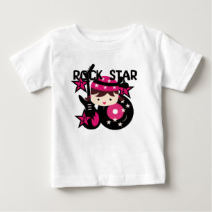 Braunhaariger Rockstar Mädchen Baby Tutu Bodysuit T-shirt