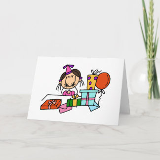 Braunhaarmäuse mit Geburtstagsgeschenken T - Shirt Karte