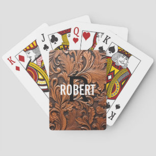 Braunhandschuh-Monogramm-Bezeichnung Spielkarten