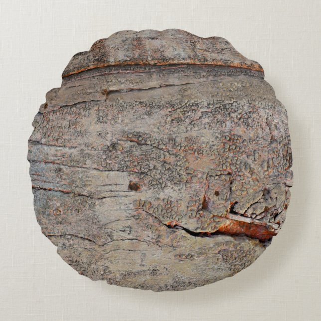 Braunholz Rundes Kissen (Vorderseite)