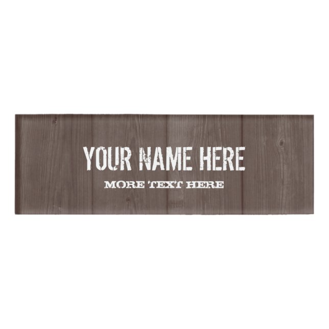 Braunholzkorn rustikale Bezeichnung Abzeichen Namenschild (Vorderseite)