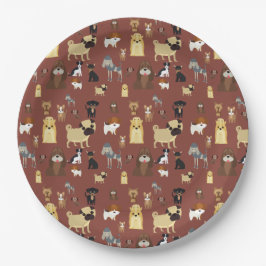 Braunhunde Pappteller