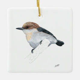 Braunkopfnuthatch Keramikornament