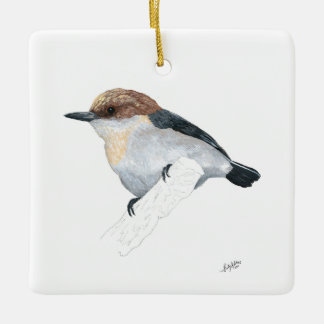 Braunkopfnuthatch Keramikornament