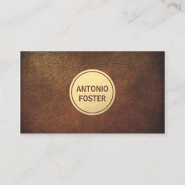Braunleder & goldfarbener Folie Innenbereich Desig Visitenkarte