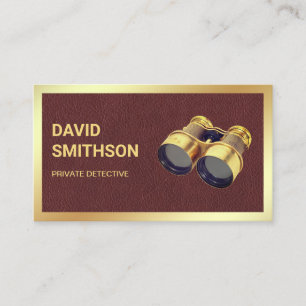 Braunleder Privatdetektor Visitenkarte
