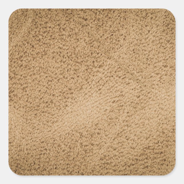 Braunleder Quadratischer Aufkleber (Vorderseite)