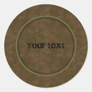 Braunleder Runder Aufkleber