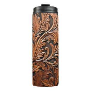 Braunleder Thermosbecher