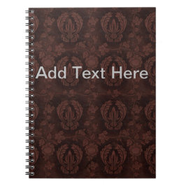 Braunledertext Notizblock