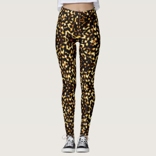 Bräunlicher und gelber geometrischer Leopard, ethn Leggings