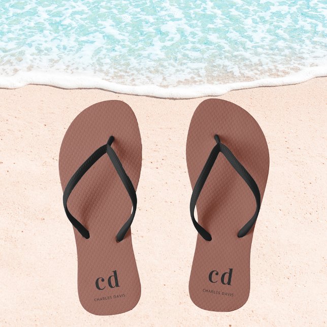 Braunname Monogramm Flip Flops (Von Creator hochgeladen)