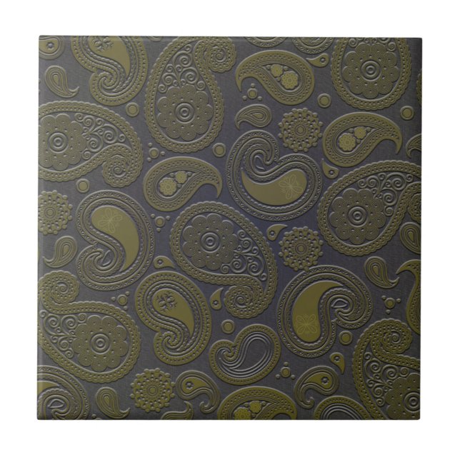 Braunpaisley-Design Fliese (Vorderseite)