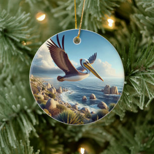 Braunpelikan-Andenken Keramik Ornament