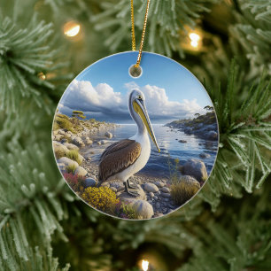 Braunpelikan-Andenken Keramik Ornament