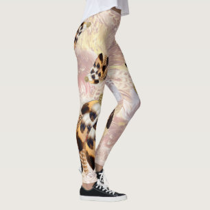 Braunpelikan- oder Habichtfedern Leggings