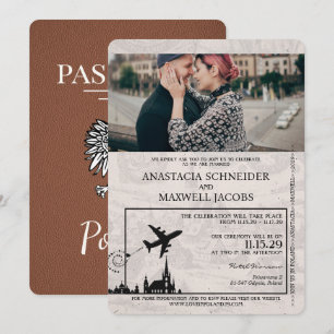 Braunpolen Reisepass Hochzeitseinladung Einladung