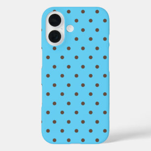 Braunpolka-Punkte auf Aqua iPhone 16 Hülle