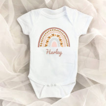 Braunrosa Boho Rainbow-Individuelle Name Monogramm