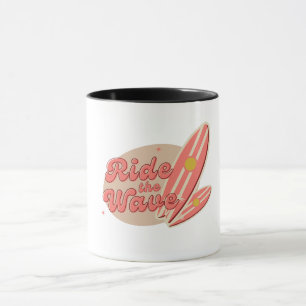 Braunrosa Vintage Fahrt mit der Wave-Tasse Tasse