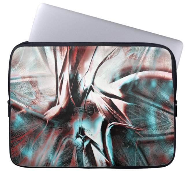 Braunrot bis blau pixelig trockene Textur Laptopschutzhülle (Vorderseite)