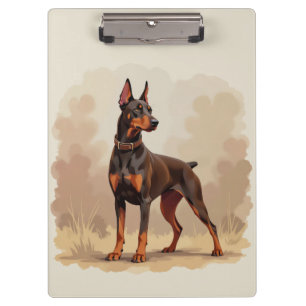 Braunroter Dobermann Pinscher Hund Klemmbrett