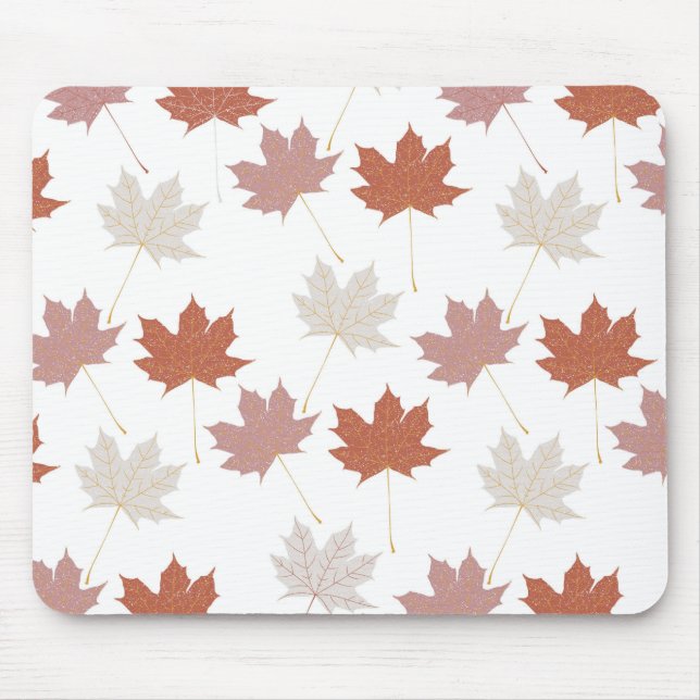 Braunrotes Herbstblumenmuster Y2K Mousepad (Vorne)