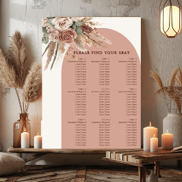 Braunrotes Pampasgras Hochzeit Sitzordnung Poster