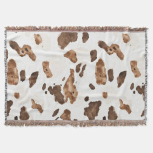 Braunschokolade Creme Animal Cow Print Decke