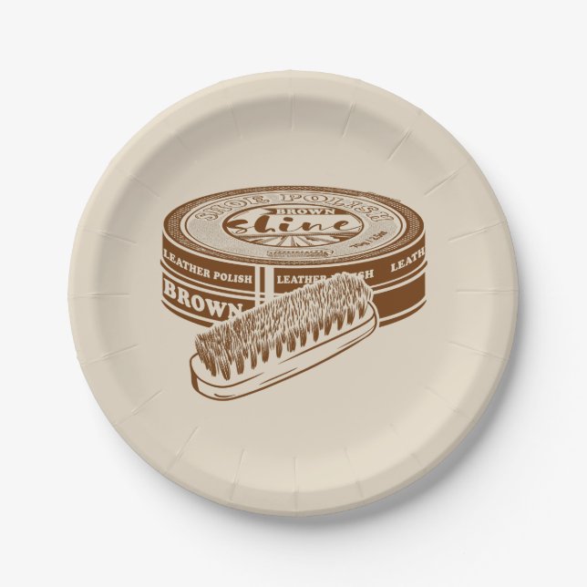 Braunschuhpolster Pappteller (Vorderseite)