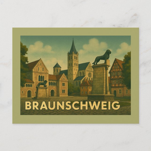 Braunschweig Germany City Art Postkarte (Vorderseite)