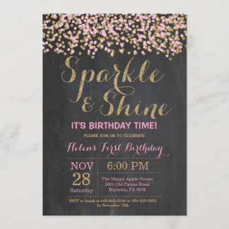 Braunschweig und Shine Pink Goldener Geburtstag Ei Einladung