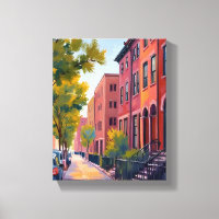 Braunstein City Street | Boston Backstein Aquarell