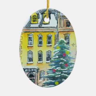 Braunsteiner Weihnachts-Launen Handgezeichnet Vint Keramik Ornament