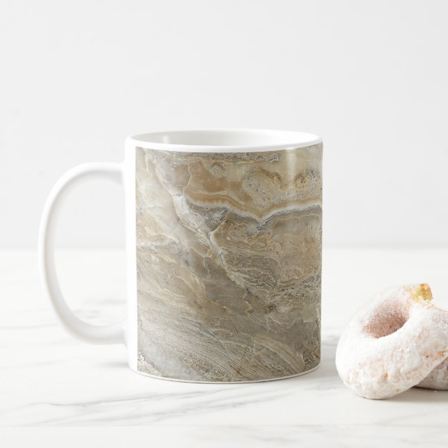 Braunsteinstruktur Kaffeetasse (Mit Donut)