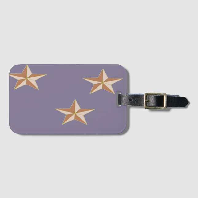 Braunsterne auf lila gepäckanhänger (Vorderseite (Horizontal))