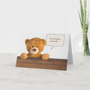 Braunteddy-Bär mit Spaß Geburtstagsblase Karte